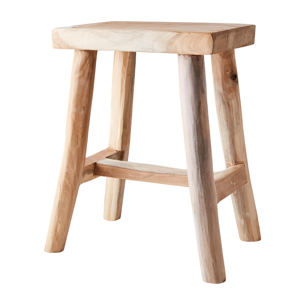 Palle Natural Teak Occasional Stool 45cm | Annie Mo's