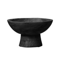 Black Mango Wood Footed Bowl 30cm | Annie Mo's