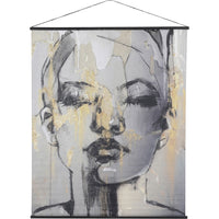 Sketched Female Figure Velvet Hanging Wall Art 170cm | Annie Mo's