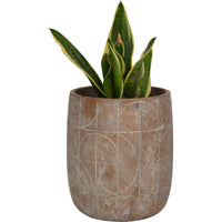 Geometric Circles Pattern Gold Concrete Planter Large 28cm