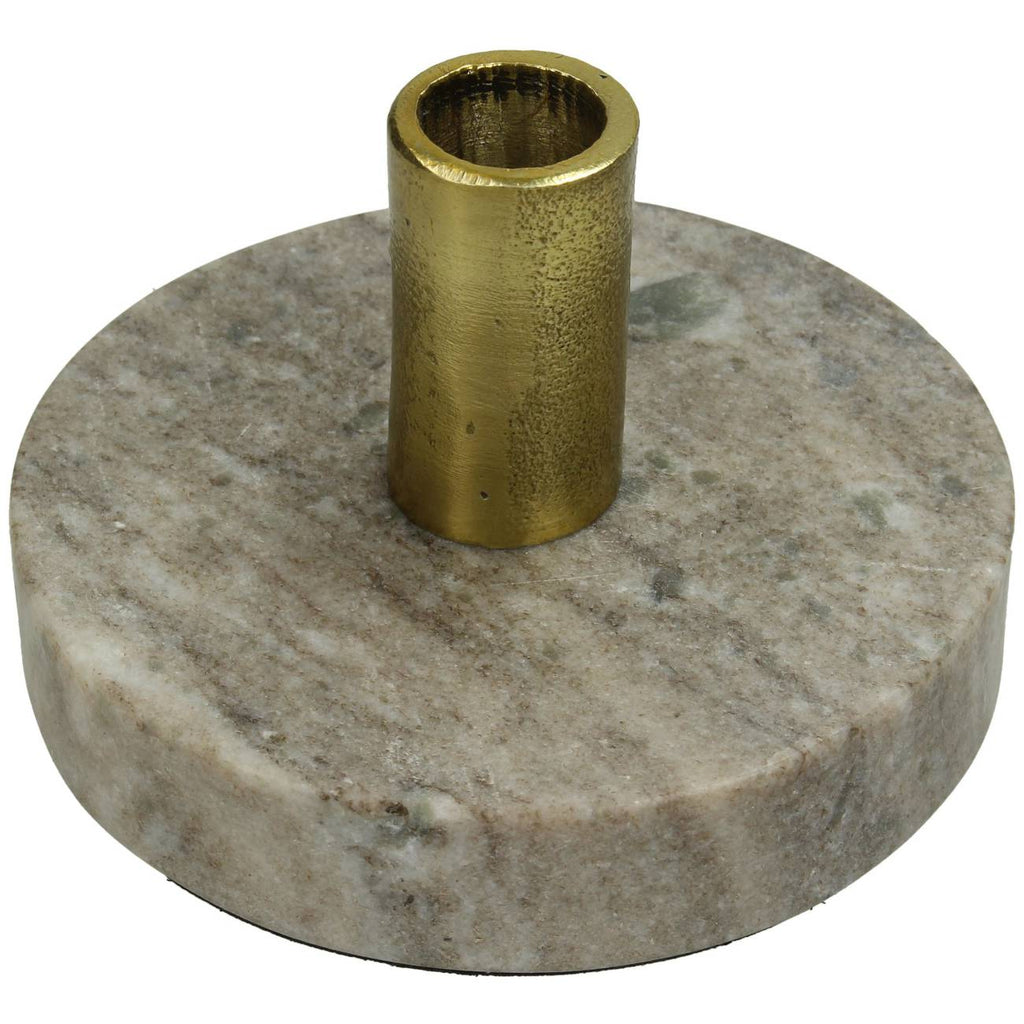 Grey Marble Disc Candle Stick Holder