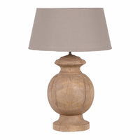 Natural Wood Round Lamp With Shade | Annie Mo's