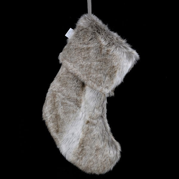 Brown Faux Fur Christmas Stocking 45cm | Annie Mo's