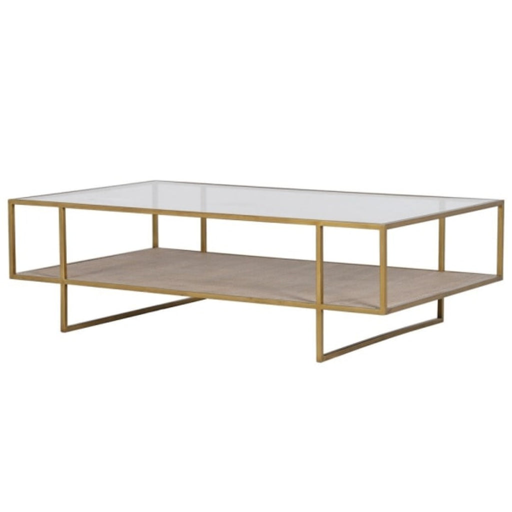 Aged Golden Coffee Table 132cm | Annie Mo's