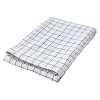 Ailsa Cotton Tablecloth Black and White Check 220cm | Annie Mo's