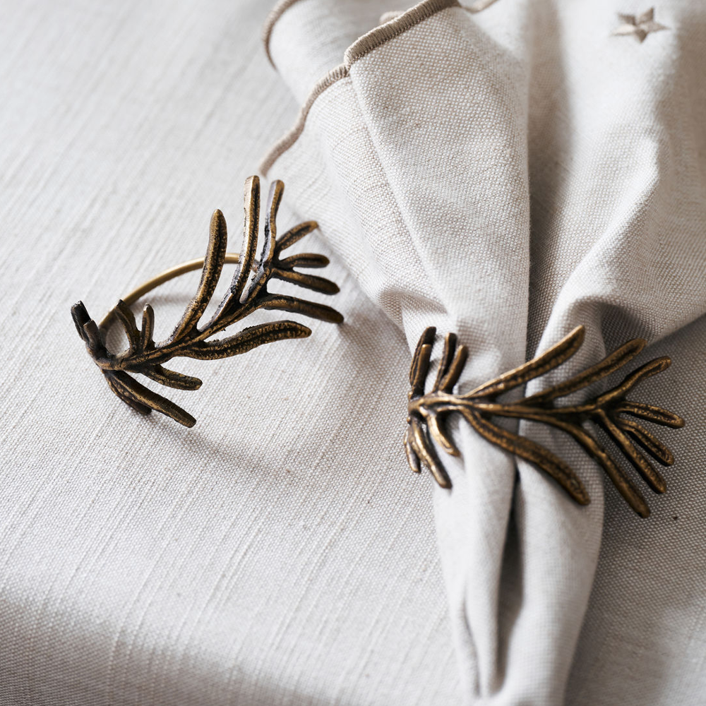 Antique Brass Napkin Rings Set of Four | Annie Mo's