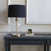 Antiqued Gold and Glass Lamp with Shade - 73cm