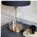 Antiqued Gold and Glass Lamp with Shade - 73cm