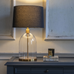 Antiqued Gold and Glass Antiqued Gold and Glass Lamp with Shade - 73cm | Annie Mo's