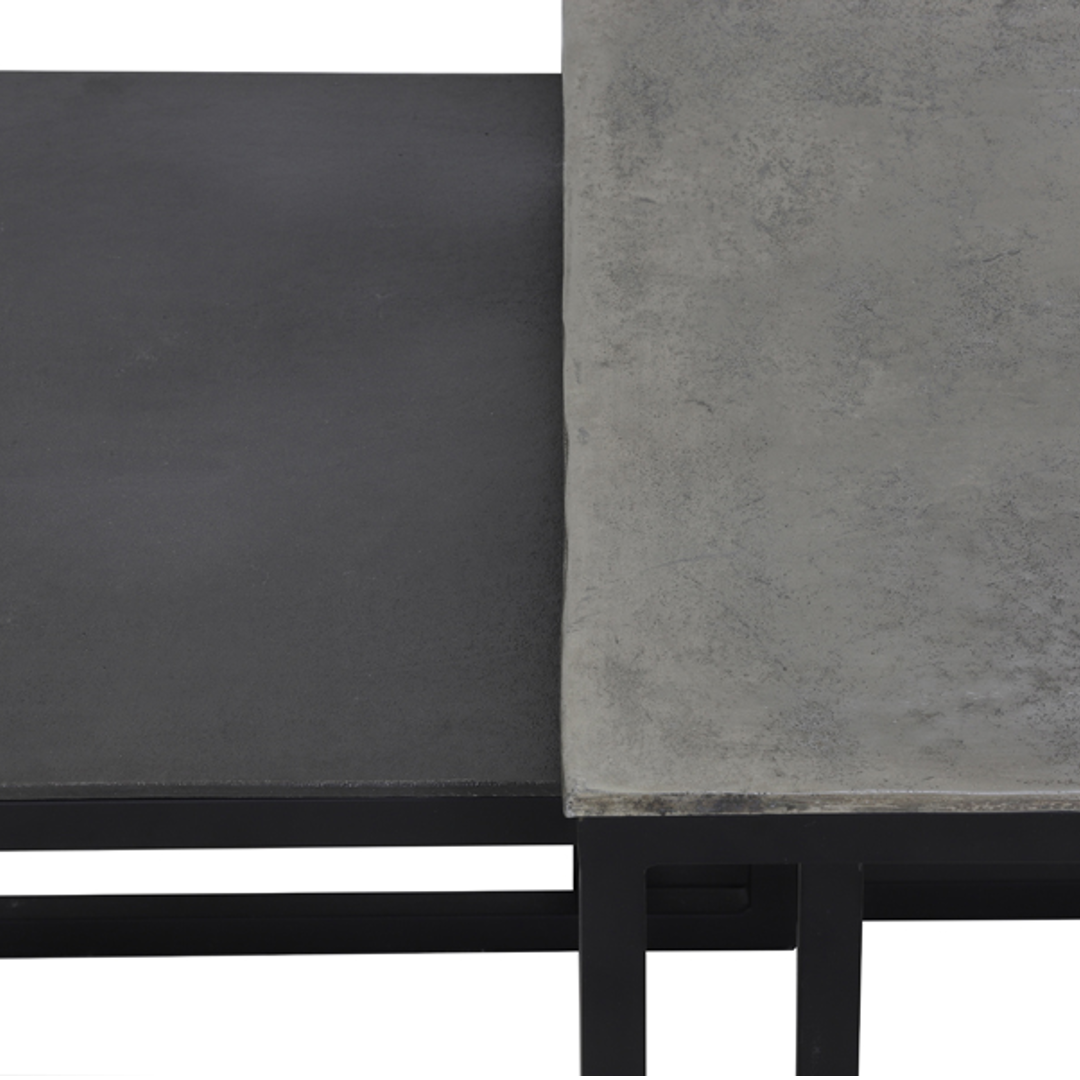 Antiqued Tin and Antiqued Lead Triple Coffee Table 120cm