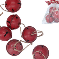 Bag of Six Red Metal Jingle Bells | Annie Mo's
