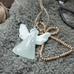 Beaded Wood Angel on Jute String 10cm
