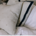 Bee Motif Linen Cushion - Milky White 45cm x 45cm