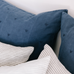 Bee Motif Linen Cushion - Navy Blue 45cm x 45cm | Annie Mo's