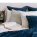 Bee Motif Navy Velvet Throw 180cm | Annie Mo's