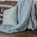 Bee Motif Sky Grey Velvet Throw 180cm