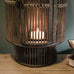 Black Bamboo Curved Lantern 54cms High
