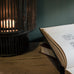 Black Bamboo Curved Lantern 54cms High