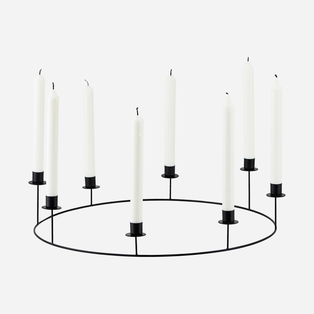 Black Circular Metal Candle Stands | Annie Mo's