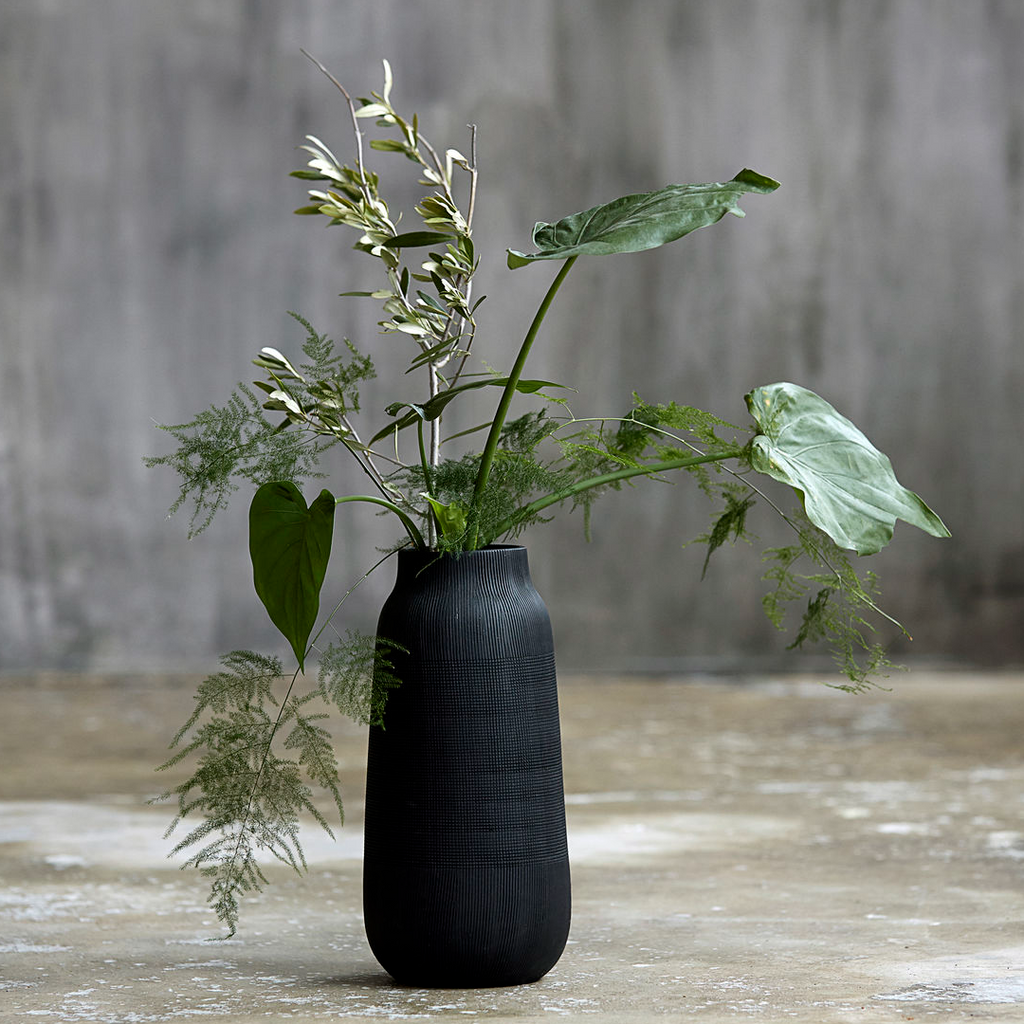 Black Groove Vase 35cm | Annie Mo's