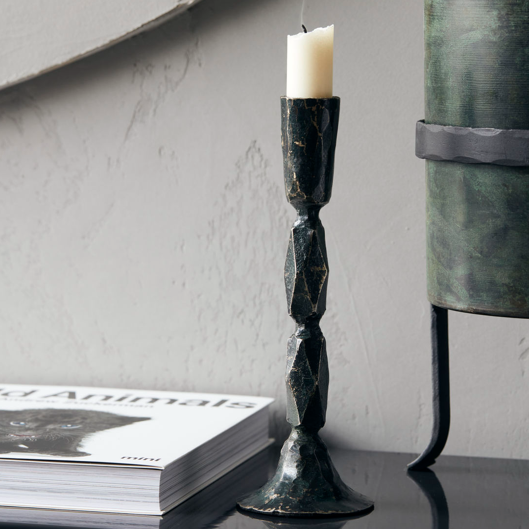 Black Metal Candlestick 20cm