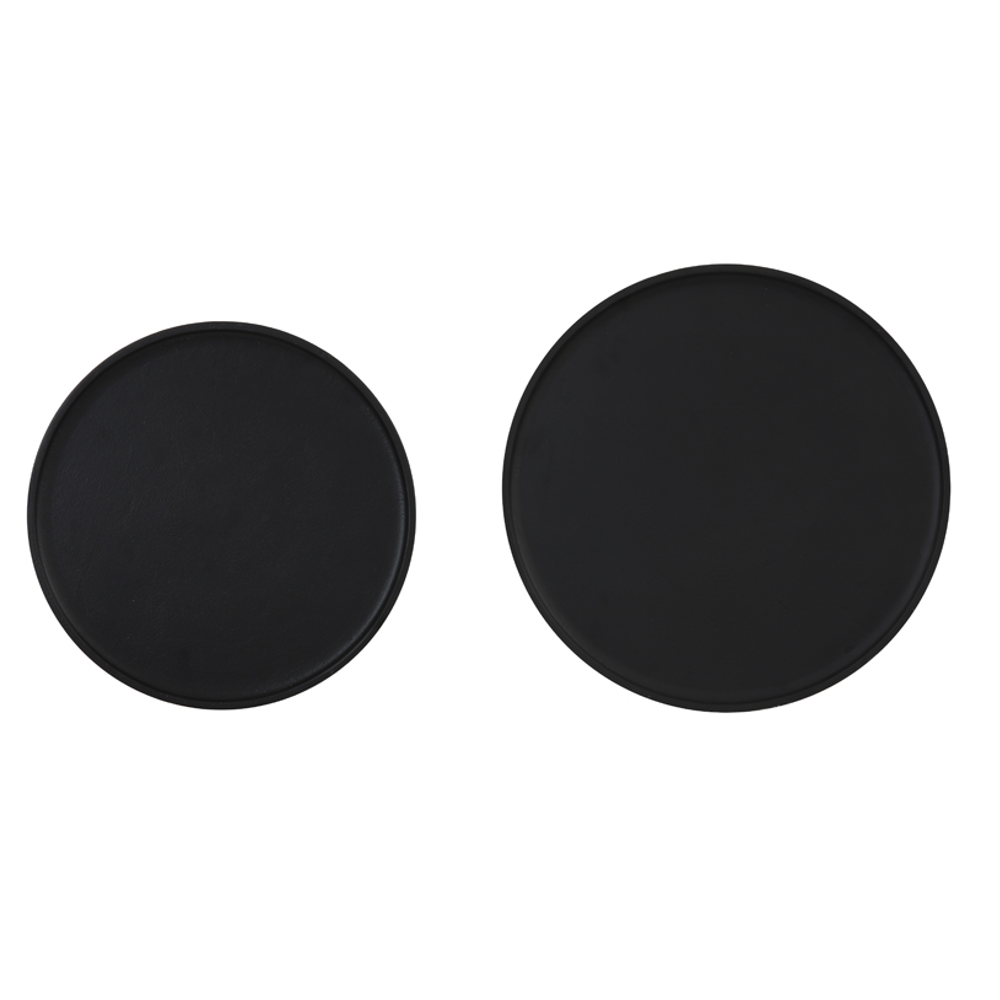 Black Metal Round Nesting Tables - Set of Two 45cm
