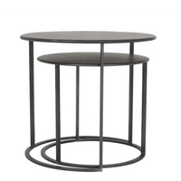 Black Metal Round Nesting Tables 60cm | Annie Mo's