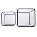Black Metal and Glass set of Two Nesting Tables 50cm