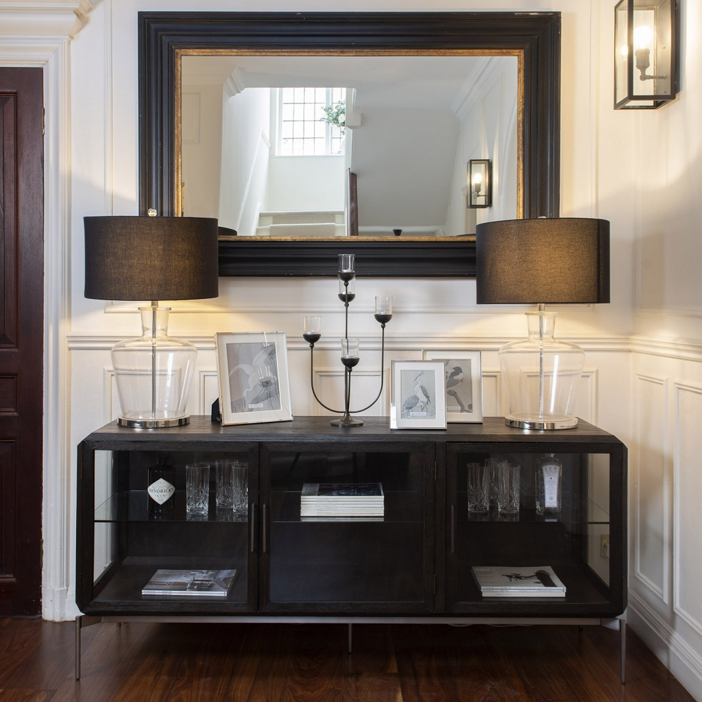 Black Oak Glass Fronted Sideboard 180cm | Annie Mo's