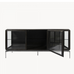 Black Oak Glass Fronted Sideboard 180cm