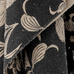 Black Patterned Recycled Cotton Fringed Throw 160cm x 130cm