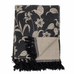 Black Patterned Recycled Cotton Fringed Throw 160cm x 130cm
