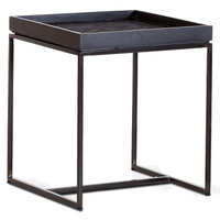 Black Recycled Teak and Iron Side Table 40 x 40cm | Annie Mo's