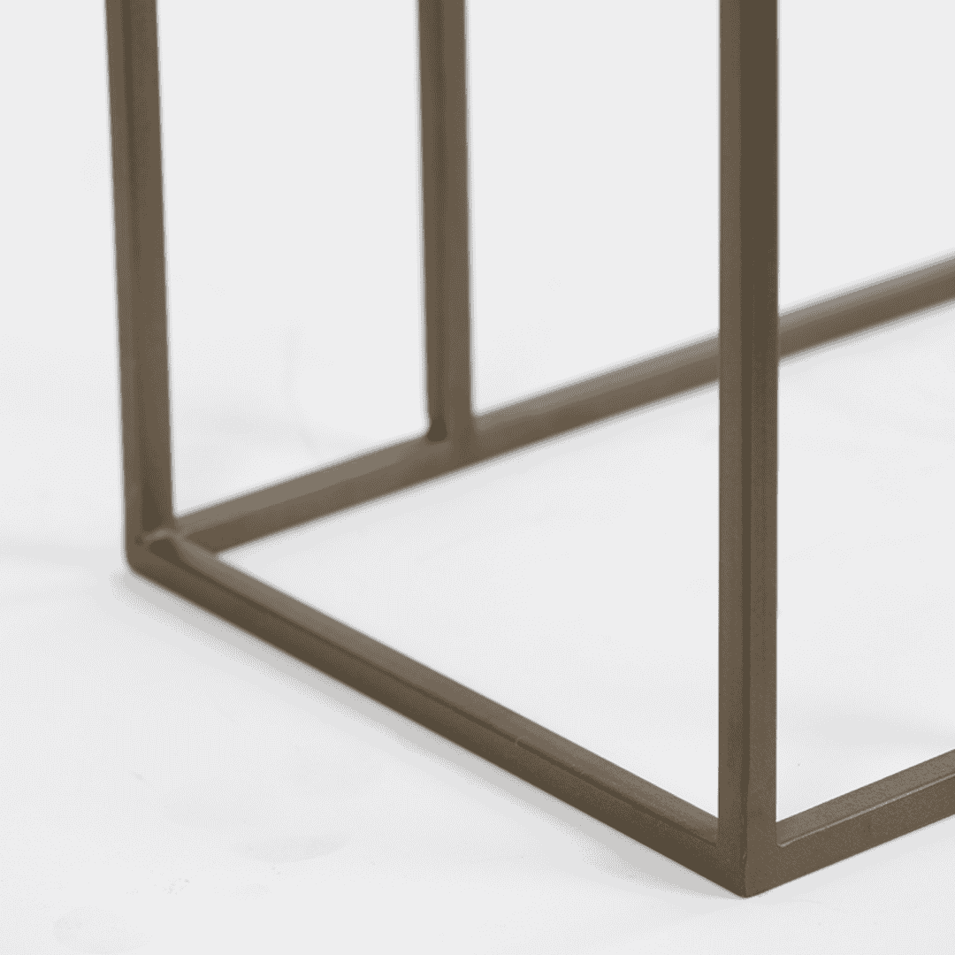 Black Wood and Antique Bronze Metal Sofa Table 62cm-B