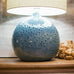 Blue Dot Ceramic Lamp with Natural Linen Shade 62cm