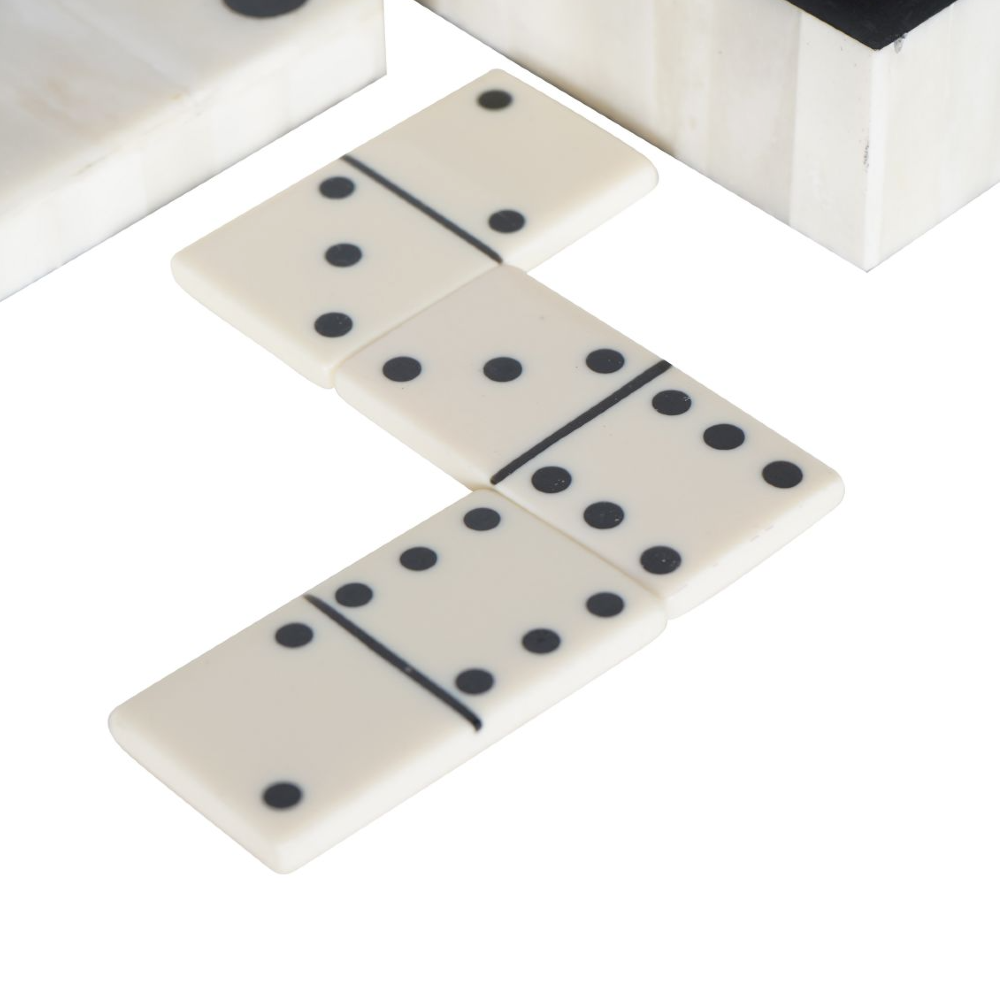 Bone Inlay Dominoes Box-D