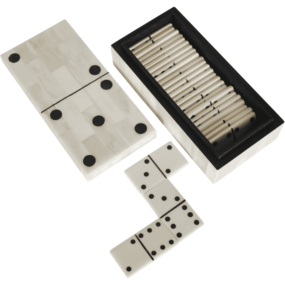 Bone Inlay Dominoes Box-C
