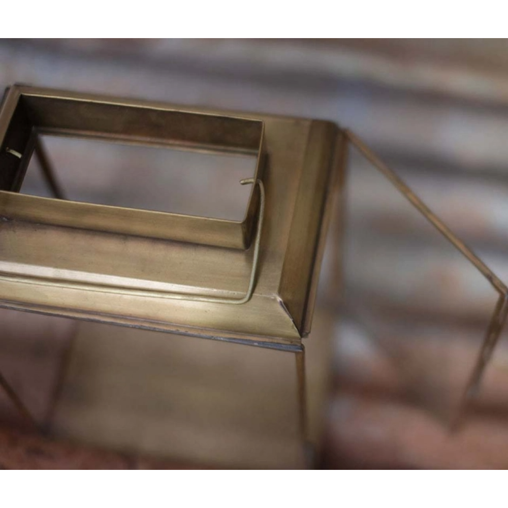 Brass and Glass Storm Lantern - High 30cm