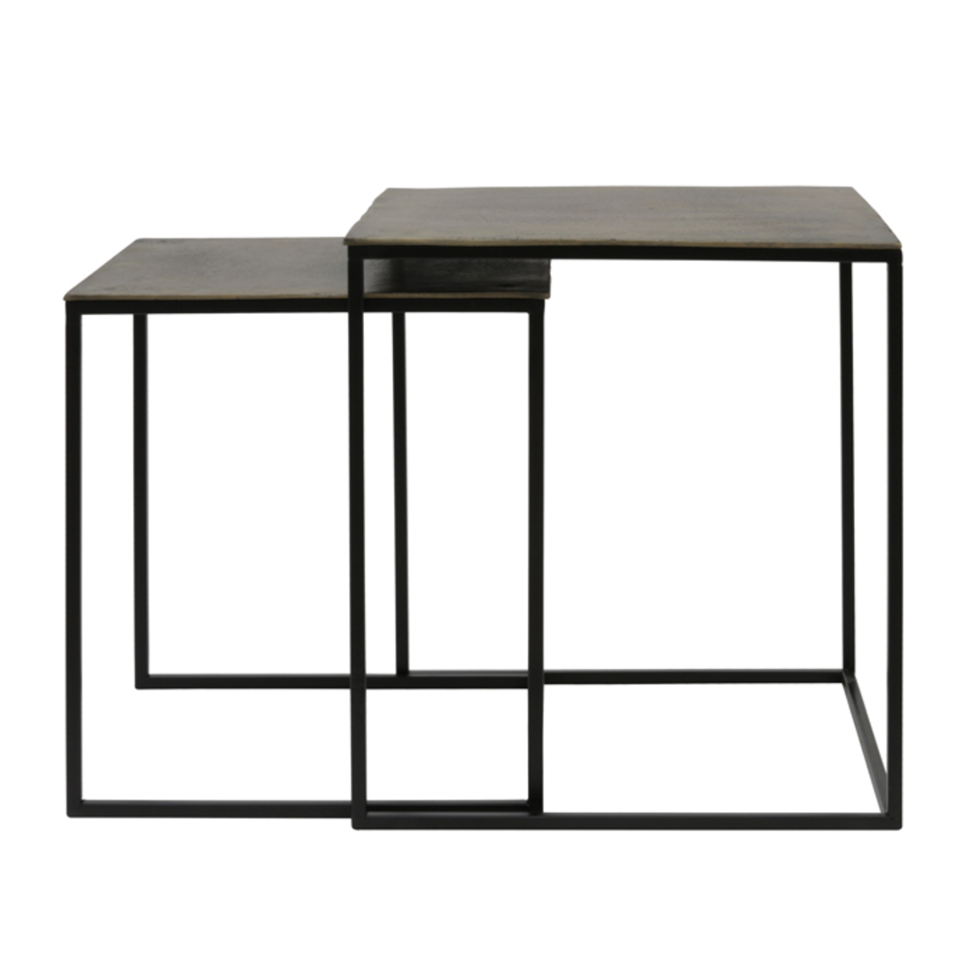 Bronze Metal Square Nesting Tables 50cm | Annie Mo's