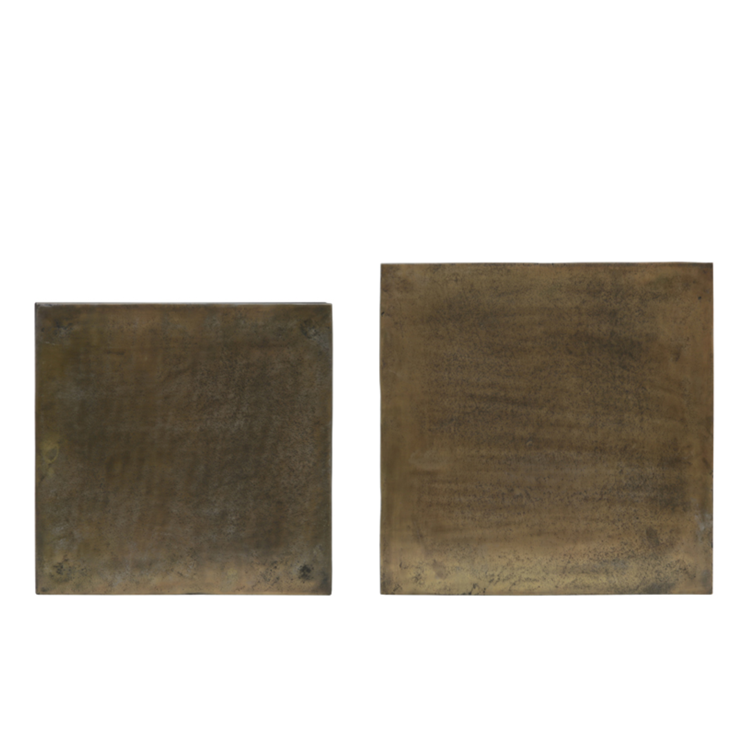Bronze Metal Square Nesting Tables 50cm