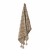 Brown Floral Recycled Cotton Fringed Throw 160cm x 130cm