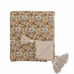 Brown Floral Recycled Cotton Fringed Throw 160cm x 130cm | Annie Mo's