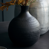 Brown Metal Embossed Vase 25cm | Annie Mo's