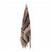 Brown and Blue Patterned Recycled Cotton Fringed Throw 160cm x 130cm