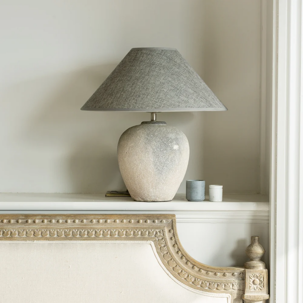 Ceramic Lamp Ceramic with Dark Grey Shade 43cm | Annie Mo's