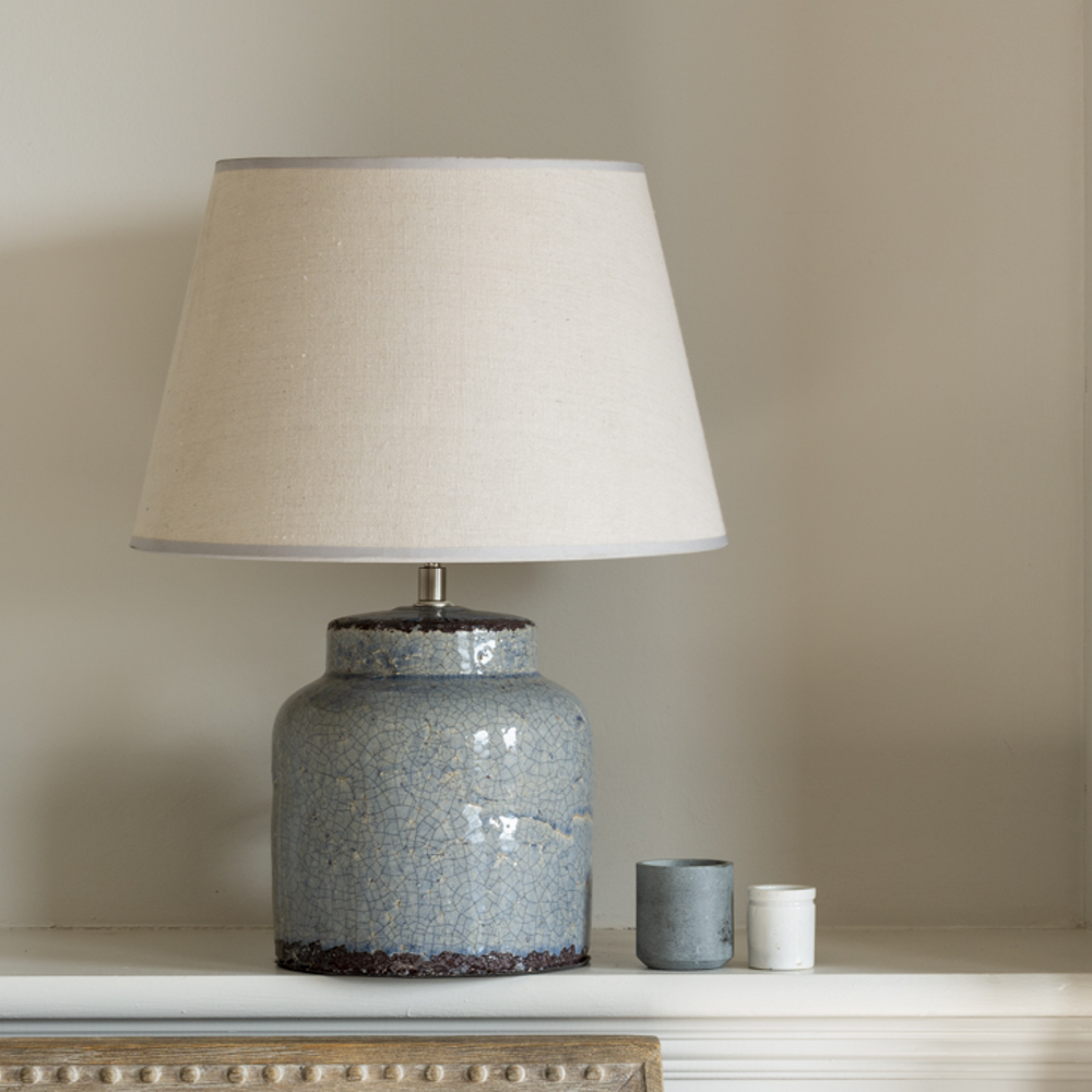 Blue and cream lamp shades deals