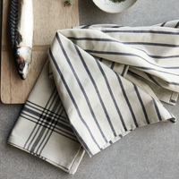 Chef - Black Stripe Tea Towels - Set of Two | Annie Mo's
