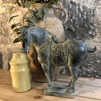 Chinese Inspired Black Rustic Horse 30cm D