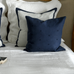 Bee Motif Linen Cushion - Navy Blue 45cm x 45cm