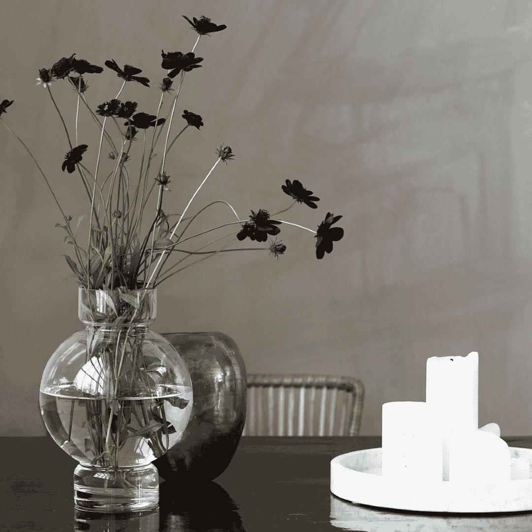 Clear Glass Bubble Vase 25cm